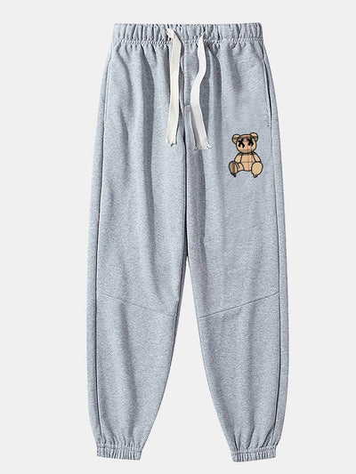 Baldovino® | Plaid Pattern Dissolving Bear Print Cotton Blend Jogger Pants
