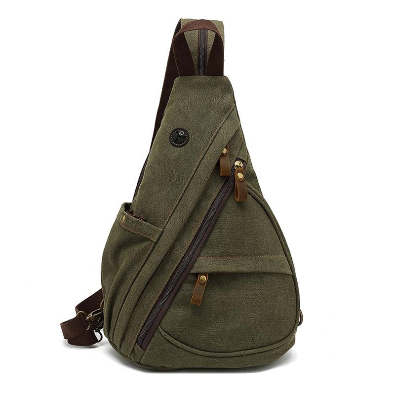 Men's Vine Canvas Solid Color Chest Bag