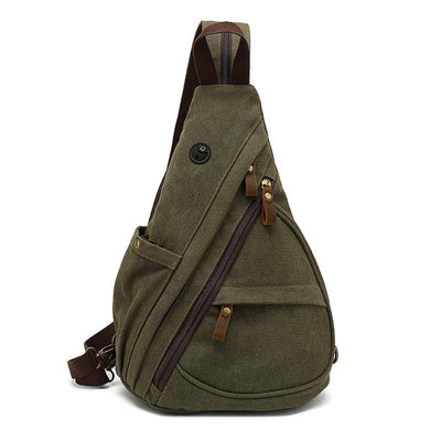 Men's Vine Canvas Solid Color Chest Bag