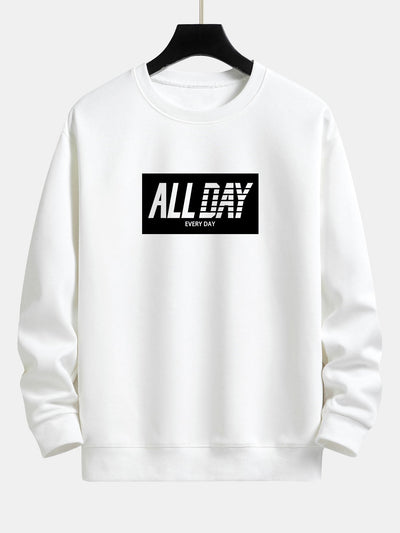 Aldhelm® | All Day Slogan Print Relax Fit Sweatshirt