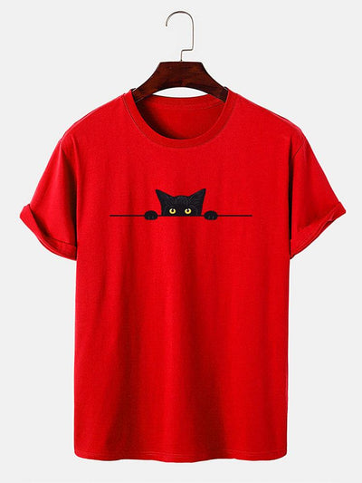 Zenón® | Black Cat Print T-Shirt
