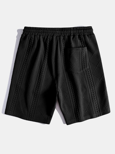 Ezra® | Geometric Jacquard Drawstring Shorts