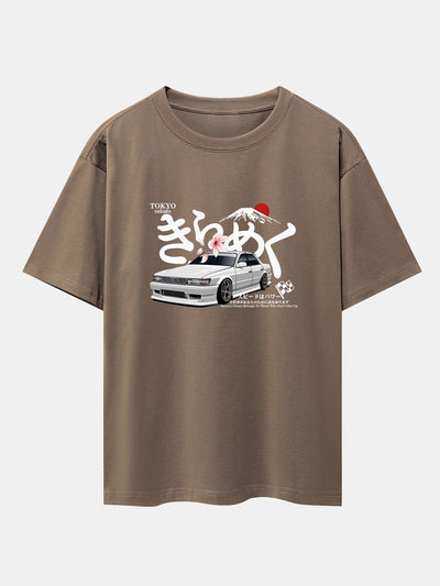 Killian® | Tokyo Mt. Fuji Car Print Drop Shoulder Oversize T-Shirt