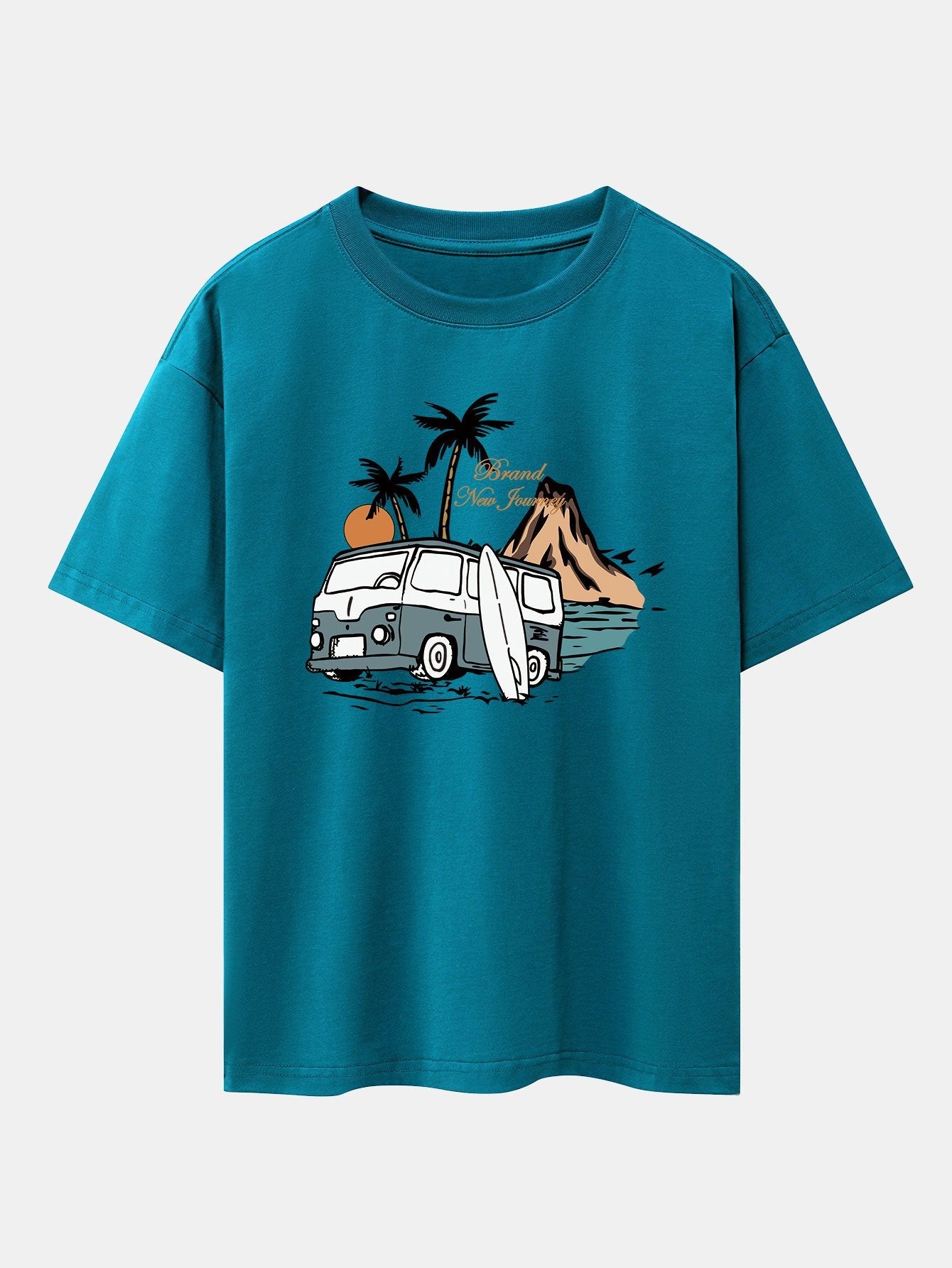 Emilio® | Car Island Print Drop Shoulder Oversize T-Shirt