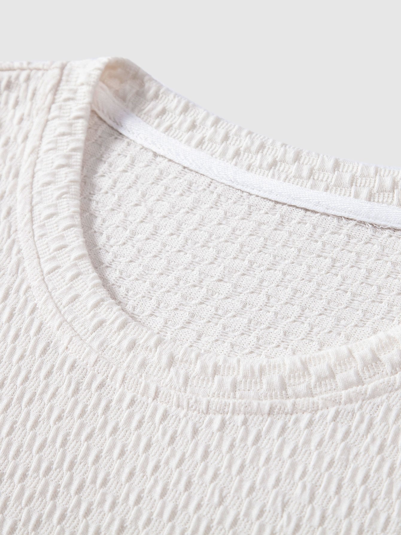 Julián® | Checkerboard Textured Knitted T-shirt