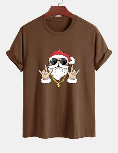 Albano® | Hip Hop Santa Print Cotton T-Shirt