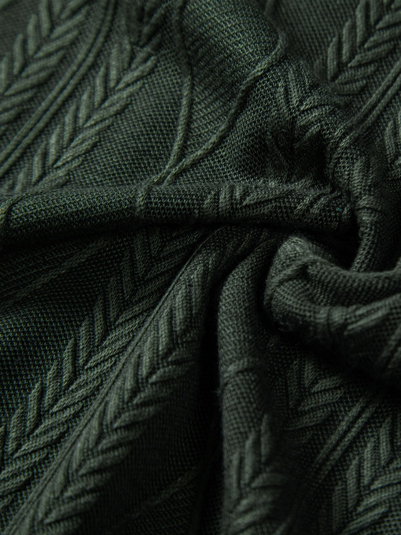 Duane® | Knitted Geometric Rhombus Jacquard Cuban Shirt