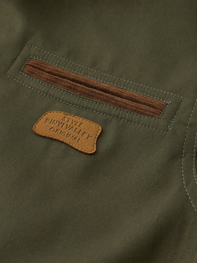 Kian | Corduroy Collar Zip Up Jacket