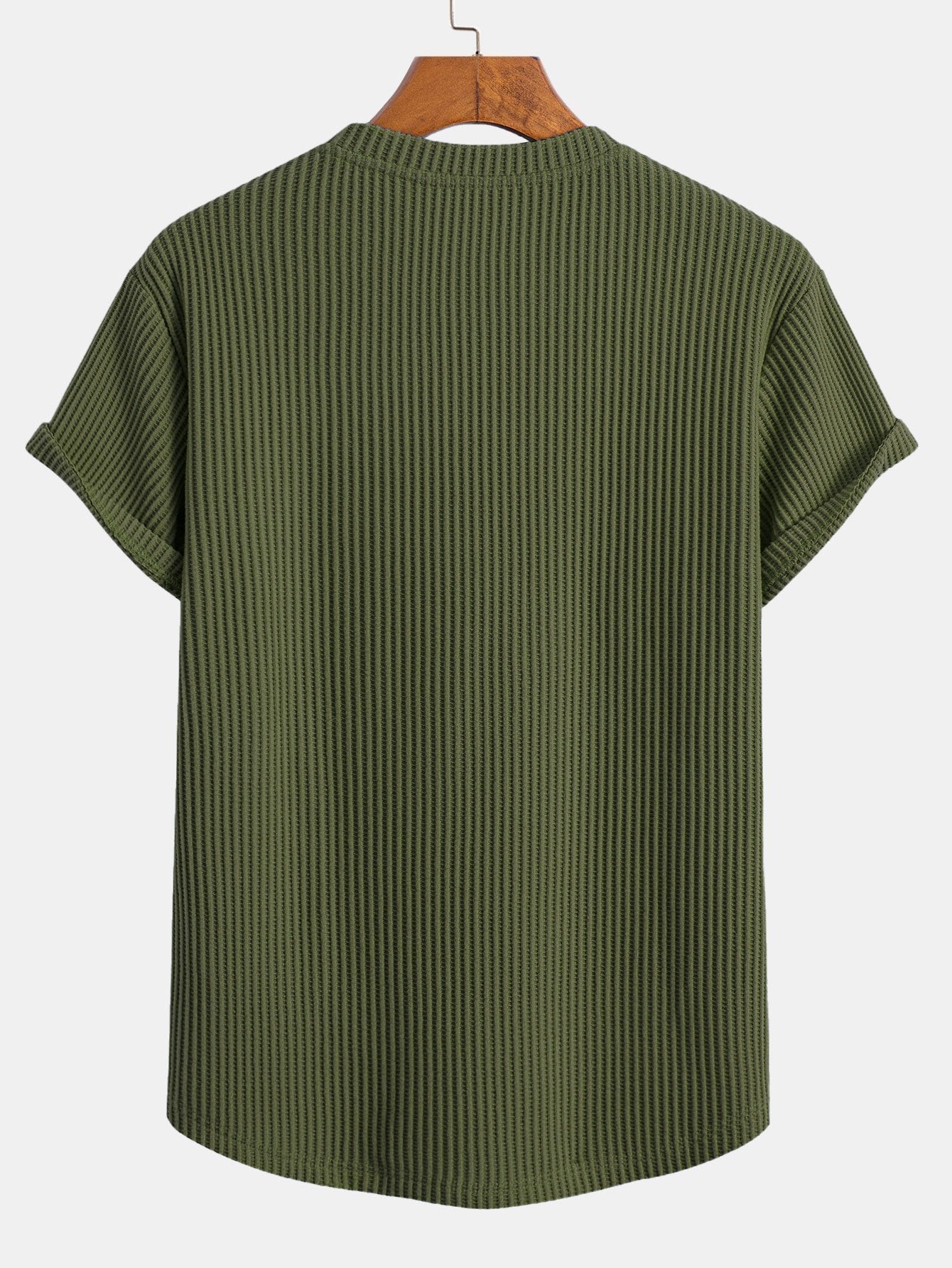 Secundino® | Knitted Waffle Arc Hem T-Shirt