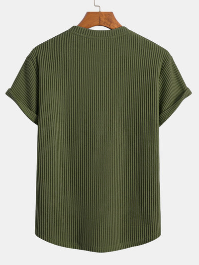 Secundino® | Knitted Waffle Arc Hem T-Shirt