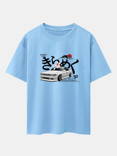 Killian® | Tokyo Mt. Fuji Car Print Drop Shoulder Oversize T-Shirt