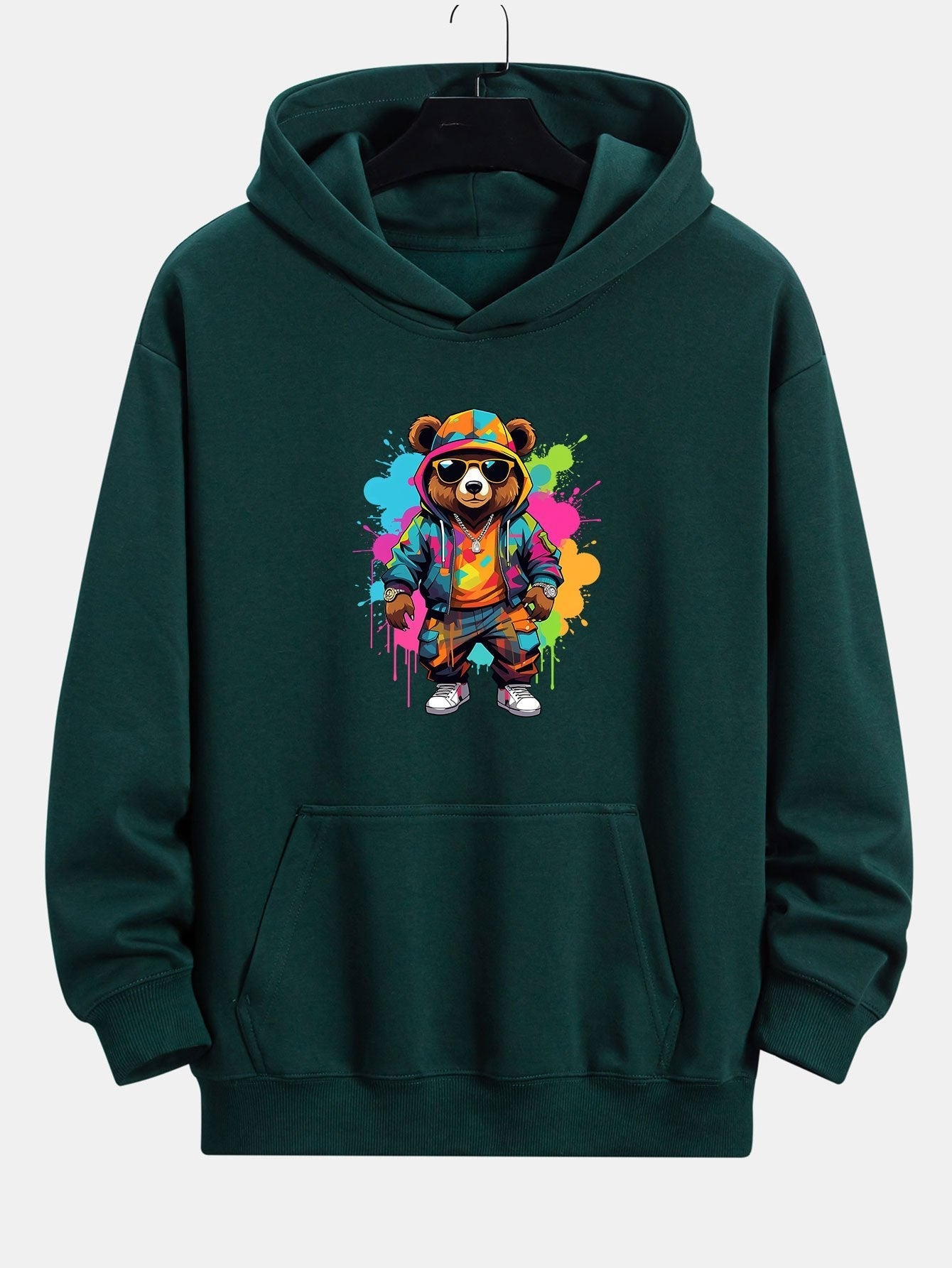 Houston | Ink Bear Print Relax Fit Hoodie