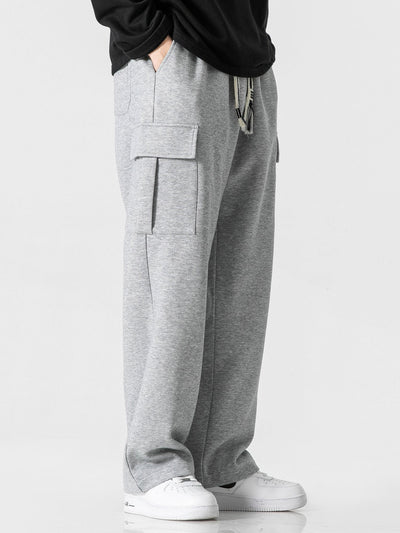 Erasto® | Relax Fit Straight Leg Jersey Cargo Pants