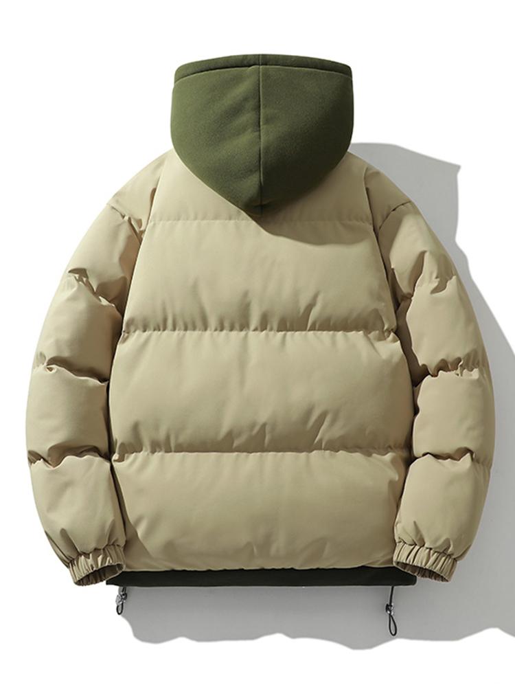 Caspian | Contrast Zip Up Hooded Puffer Coat