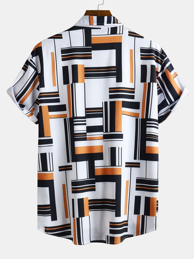 Atilio® | Geometry Print Button Up Shirt