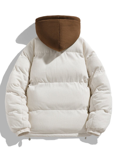Leo | Corduroy Hooded Puffer Coat