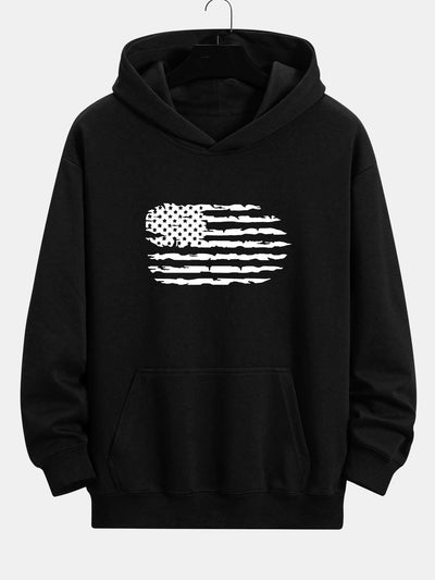 Alonso | American Flag Print Relax Fit Hoodie
