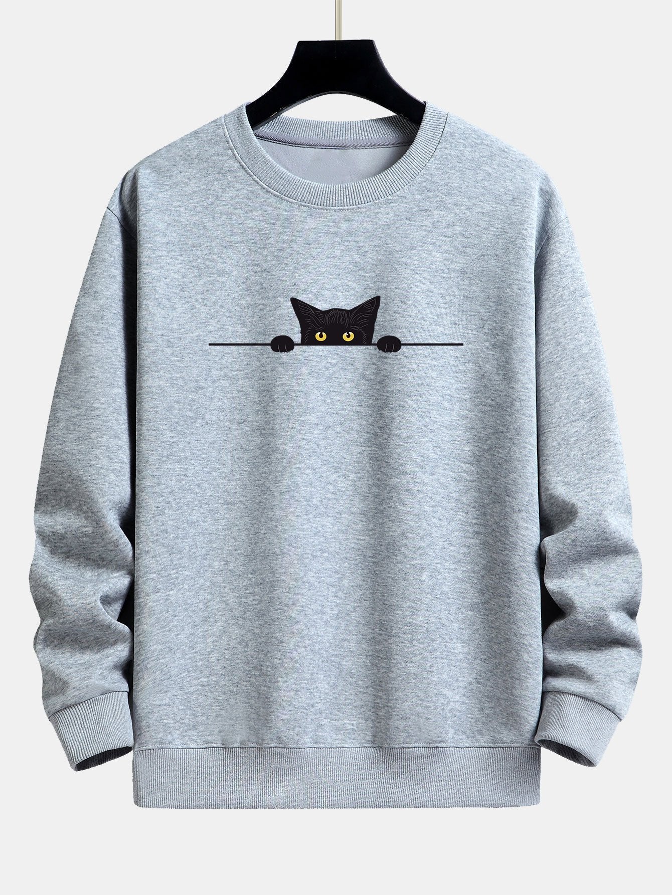 Daryl® | Black Cat Print Relax Fit Sweatshirt