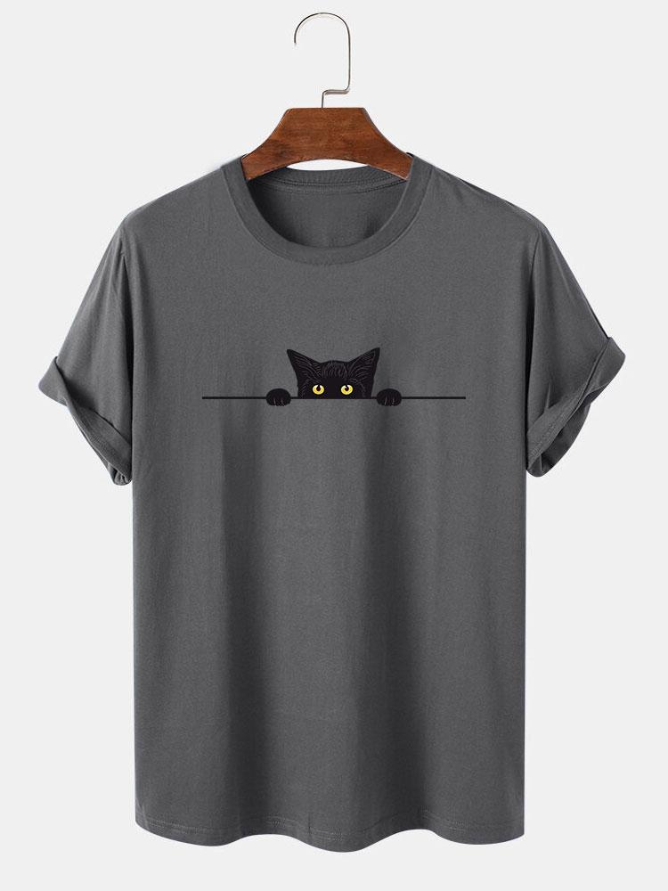 Zenón® | Black Cat Print T-Shirt