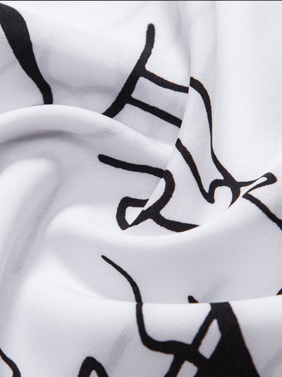 Alejandro® | Abstract Line Print Buttton Up Shirt