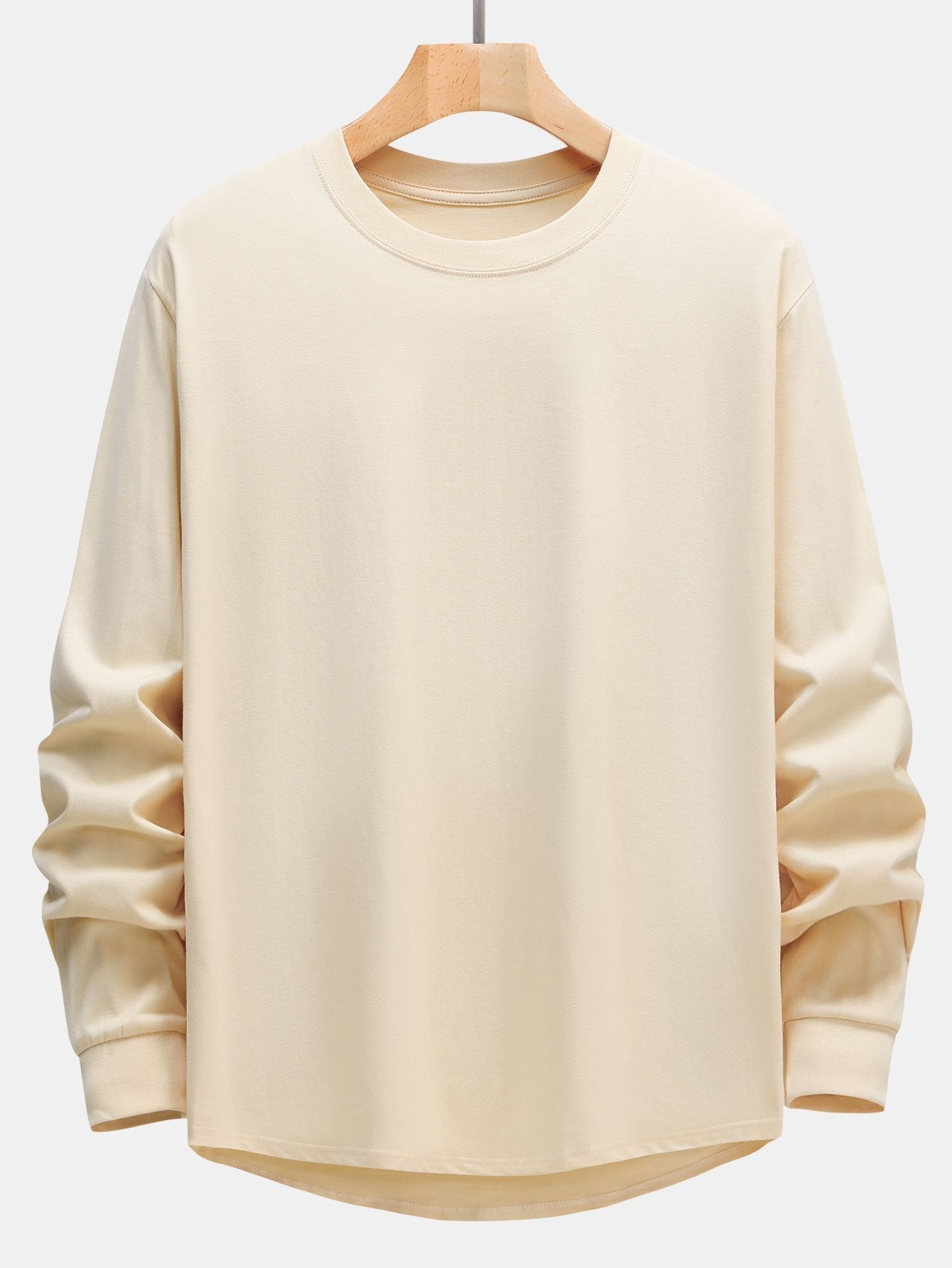 Adeimantos® | 3 Pieces Basic Long Sleeve Heavy Weight Arc Hem T-Shirts