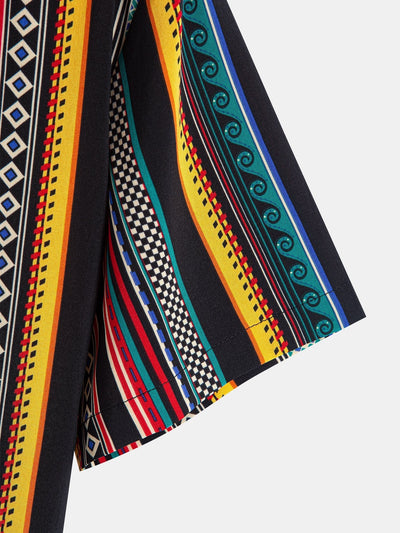 Ames® | Ethnic Geometric Print Button Up Shirt