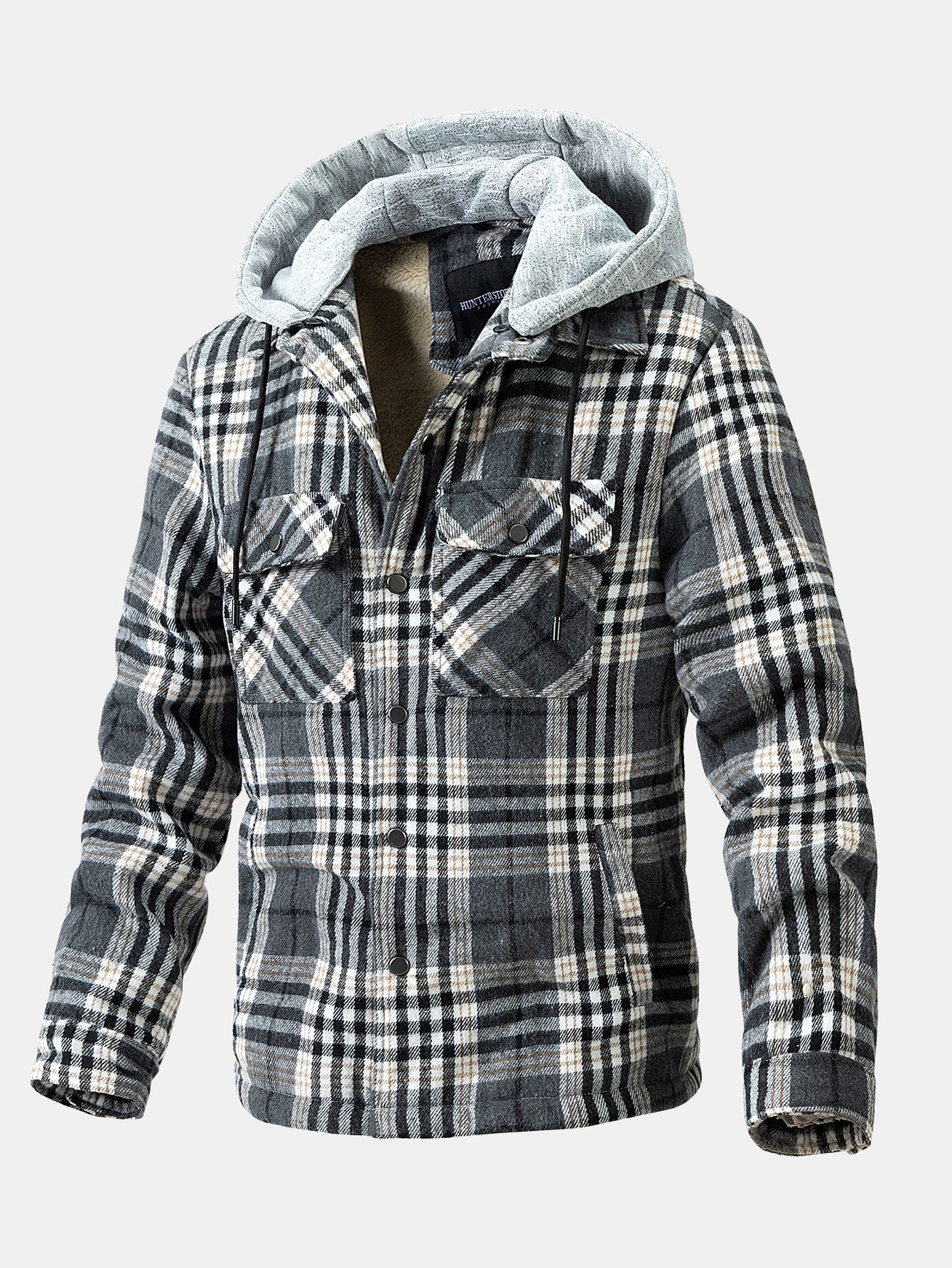 Forest | Teddy Fleece Lined Detachable Flannel Plaid Hooded Coat