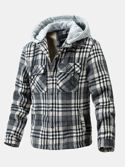 Forest | Teddy Fleece Lined Detachable Flannel Plaid Hooded Coat