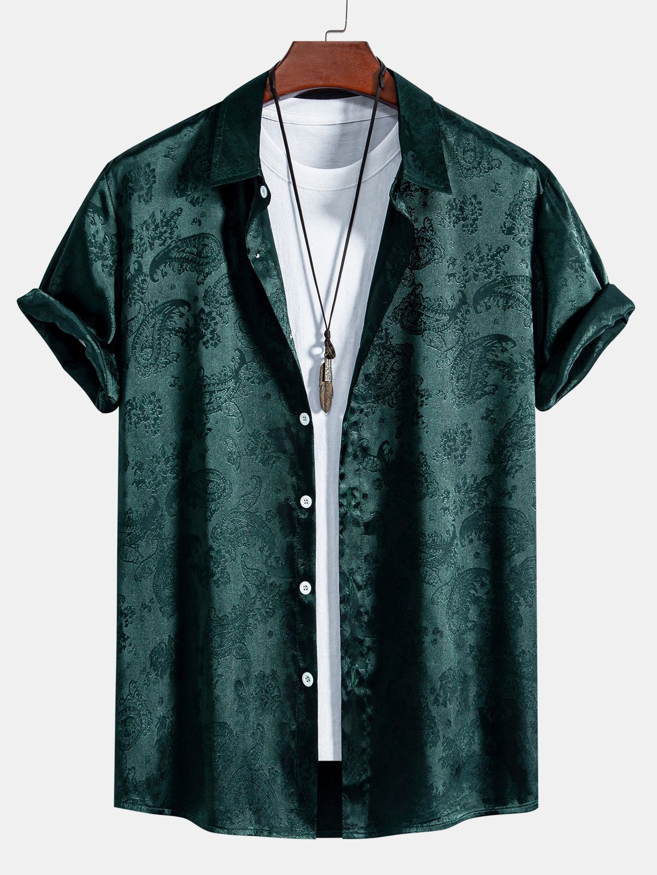 Arien® | Paisley Print Satin Shirt