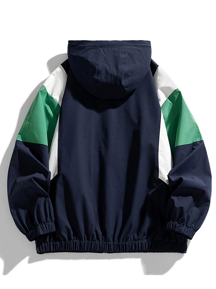 Hugo | Relax Fit Color Block Hooded Windbreaker