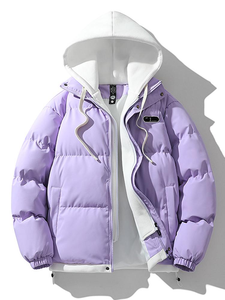 Caspian | Contrast Zip Up Hooded Puffer Coat