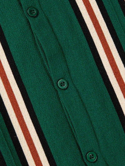 Jasper | Short Sleeve Striped Button Up Sweater Polo