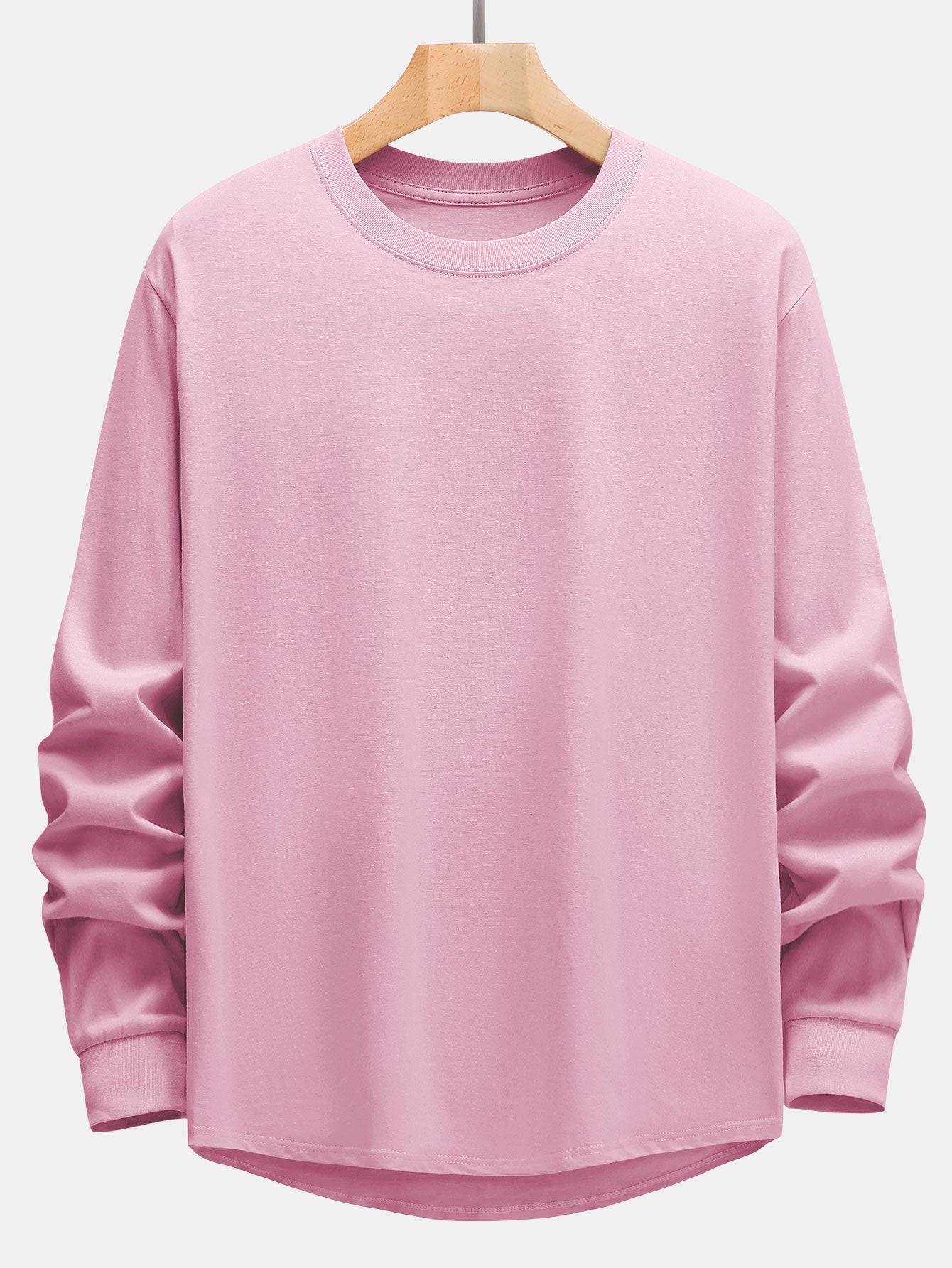 Adeimantos® | 3 Pieces Basic Long Sleeve Heavy Weight Arc Hem T-Shirts