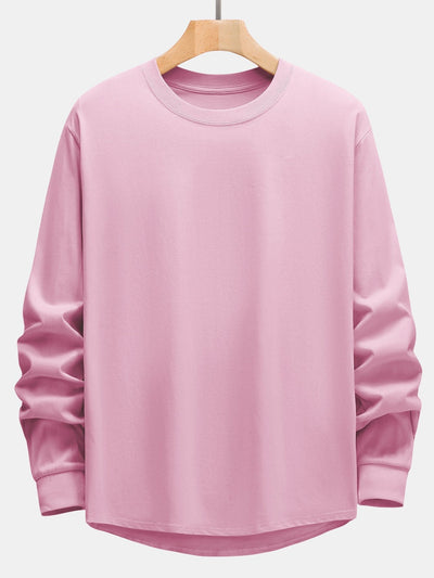 Adeimantos® | 3 Pieces Basic Long Sleeve Heavy Weight Arc Hem T-Shirts