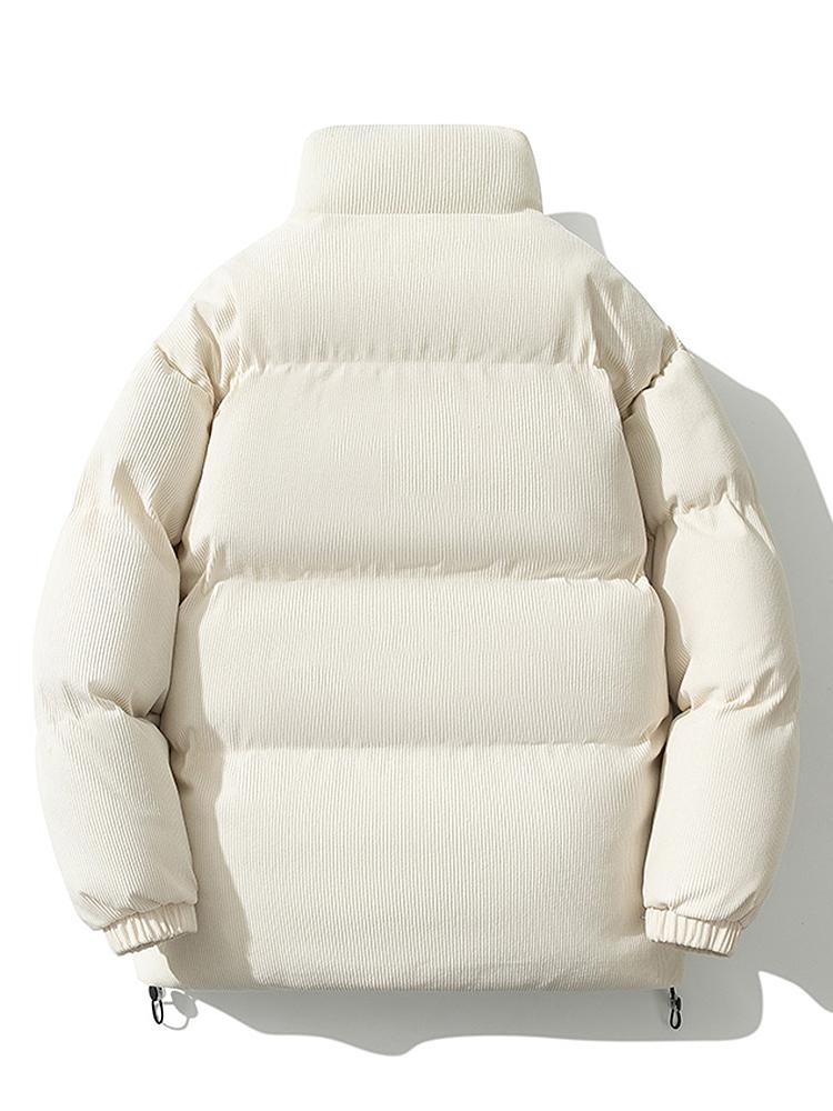 Cyrus | Funnel Neck Corduroy Puffer Coat