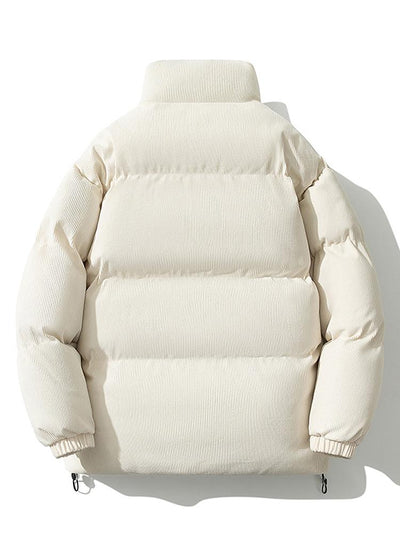 Cyrus | Funnel Neck Corduroy Puffer Coat