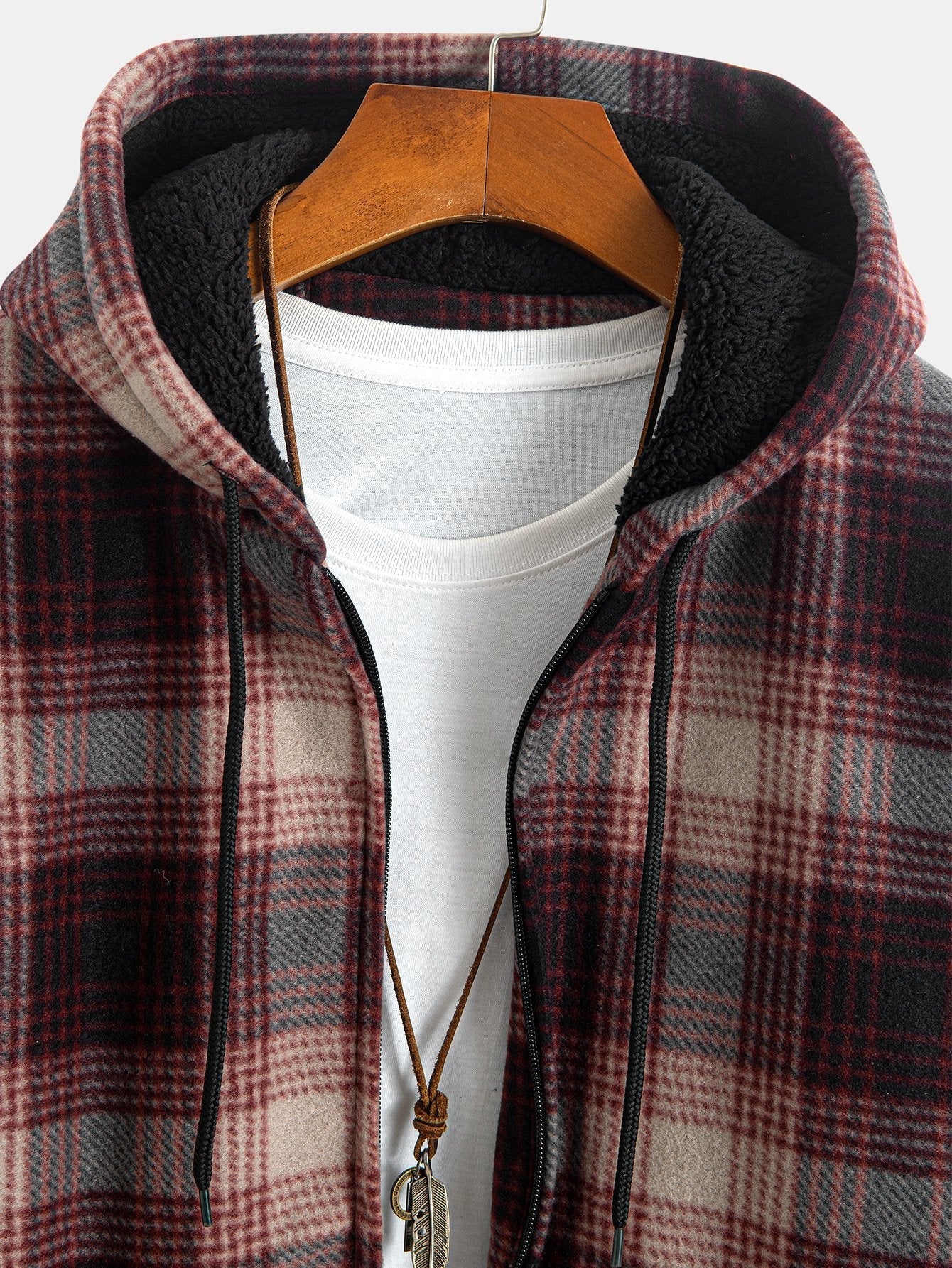 Albert | Teddy Fleece Lined Flannel Plaid Hoodie