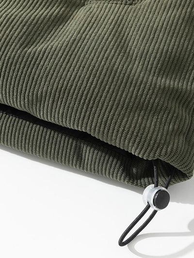 Cyrus | Funnel Neck Corduroy Puffer Coat