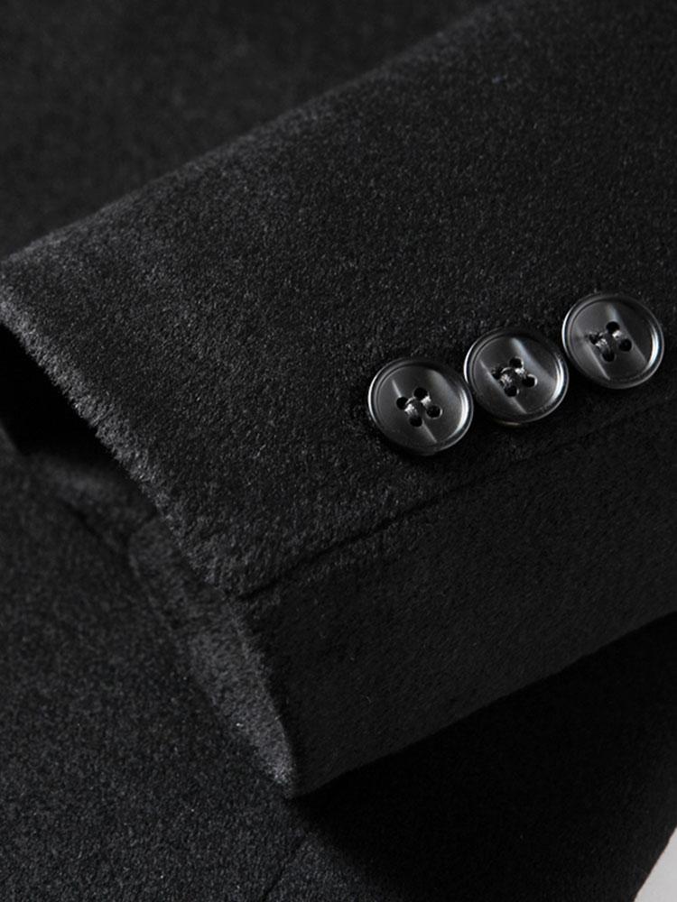 Stone | Quilted Lined Wool Blend Lapel Overcoat