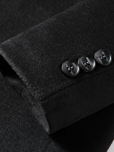 Stone | Quilted Lined Wool Blend Lapel Overcoat
