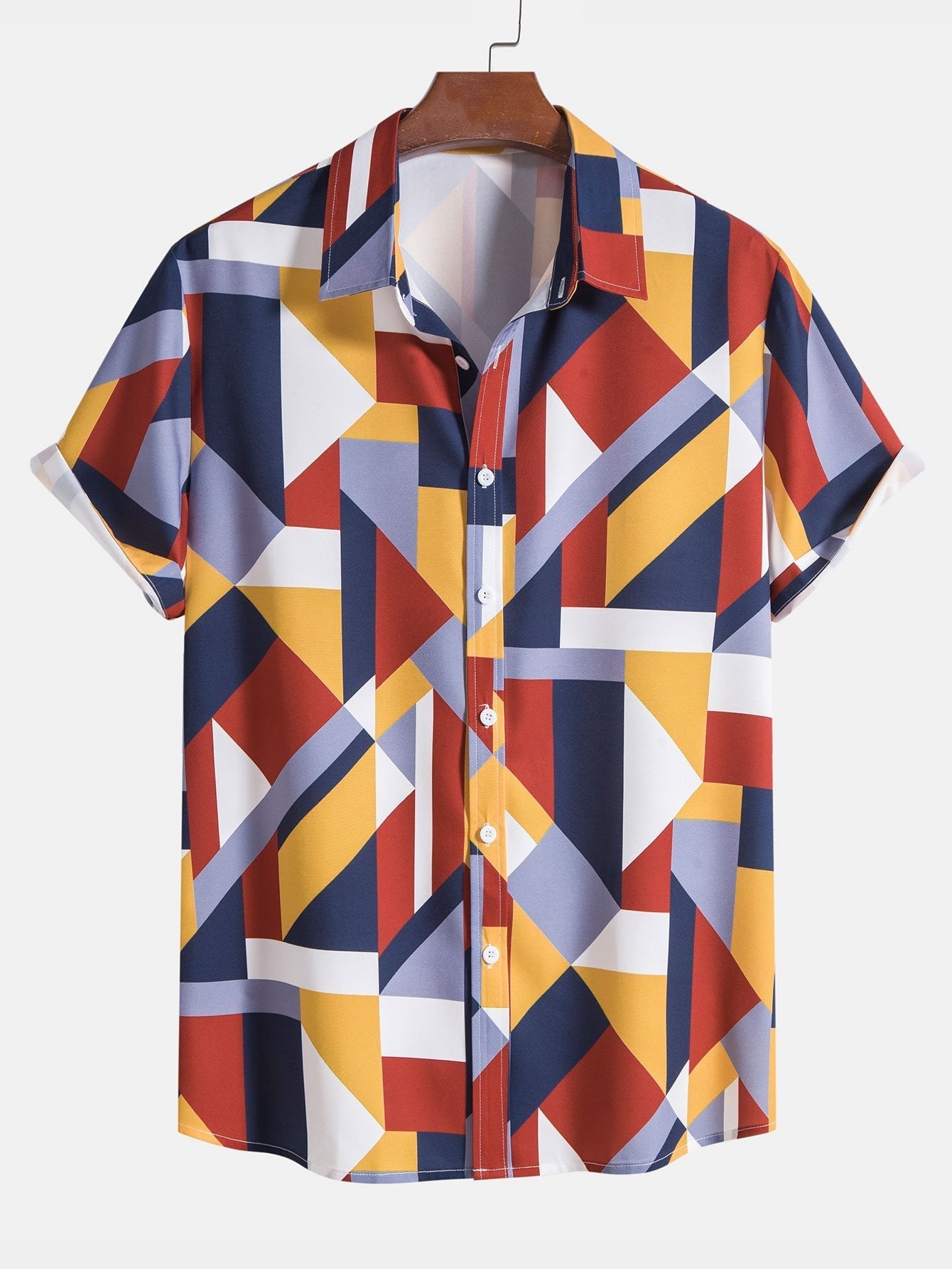 Alesio® | Geometric Print Button Up Shirt