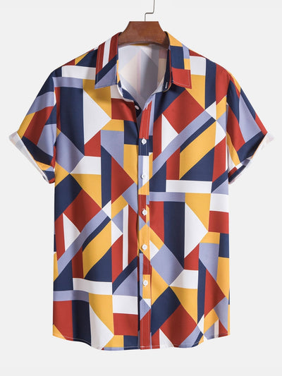 Alesio® | Geometric Print Button Up Shirt