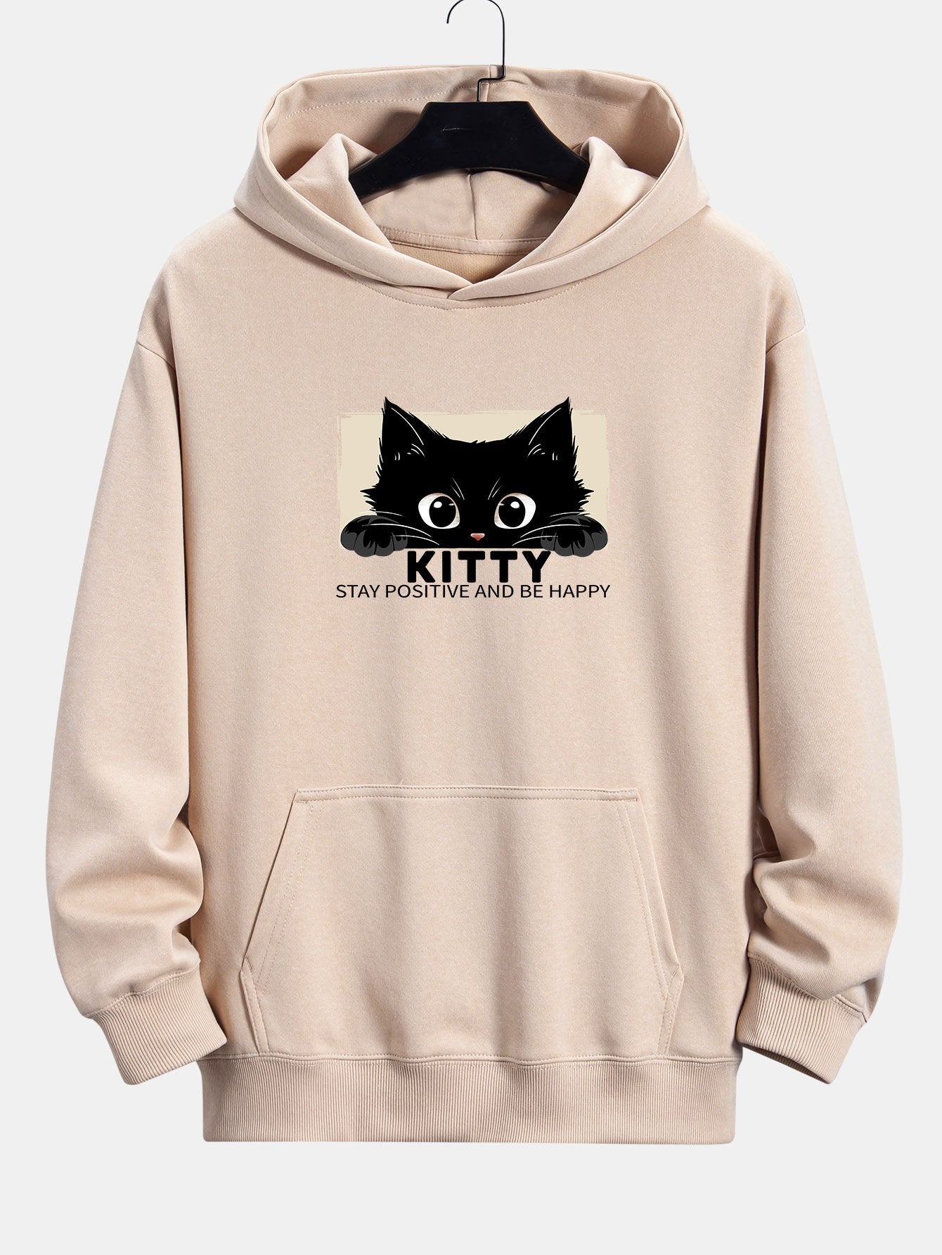 Eliseo | Black Cat Print Relax Fit Hoodie