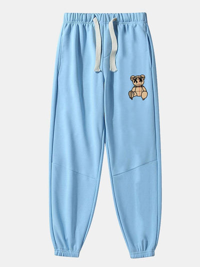 Baldovino® | Plaid Pattern Dissolving Bear Print Cotton Blend Jogger Pants