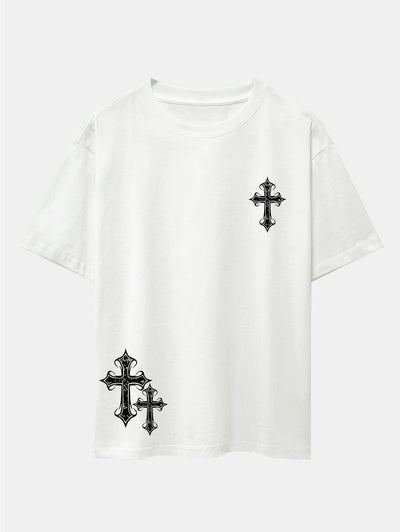 Aníbal® | Cross Print Drop Shoulder Oversize T-Shirt