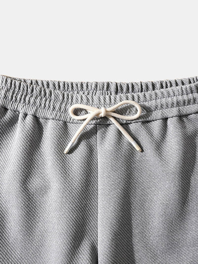 Bahman® | Loose Fit Drawstring Twill Jacquard Shorts