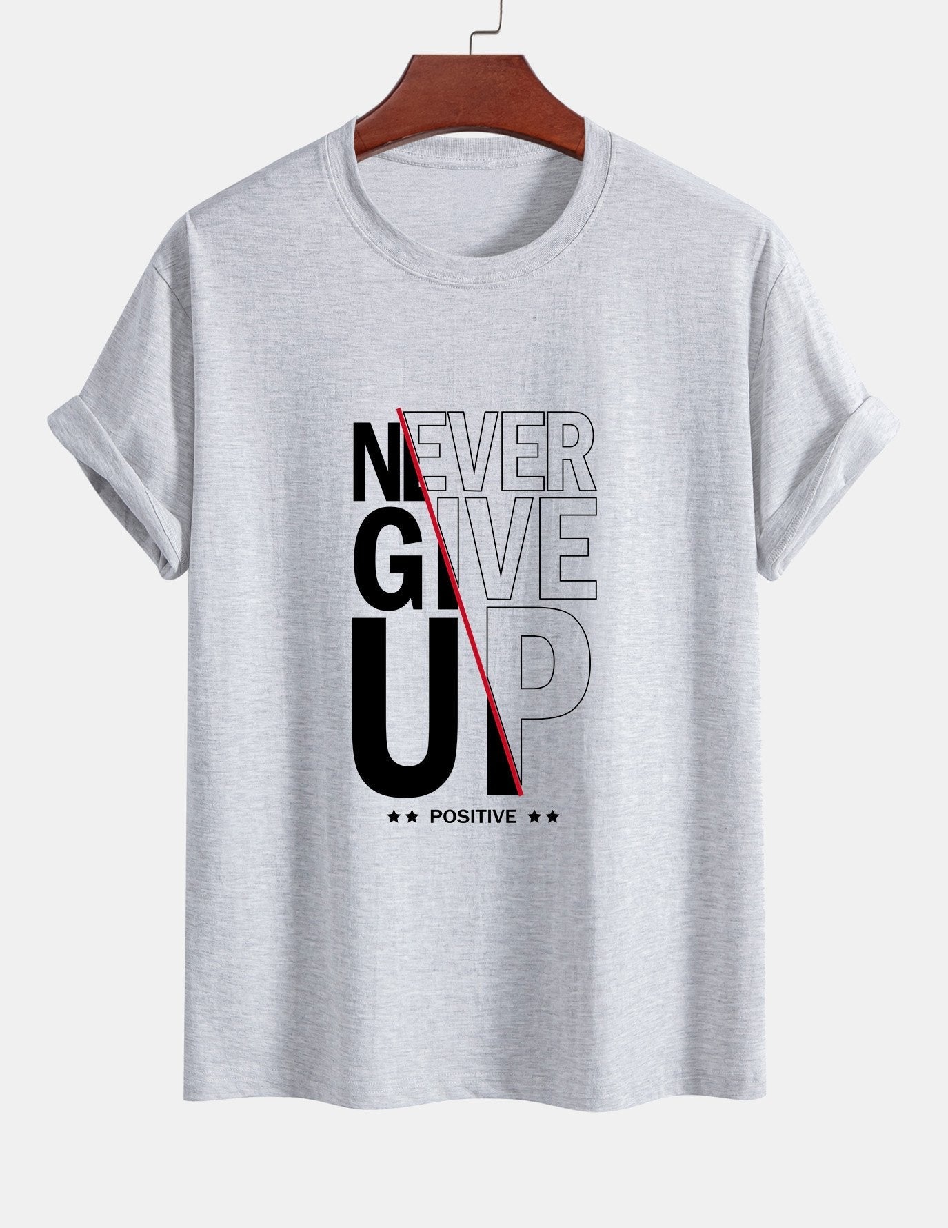 Trasímaco® | Never Give Up Print Cotton T-Shirt