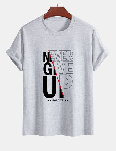Trasímaco® | Never Give Up Print Cotton T-Shirt