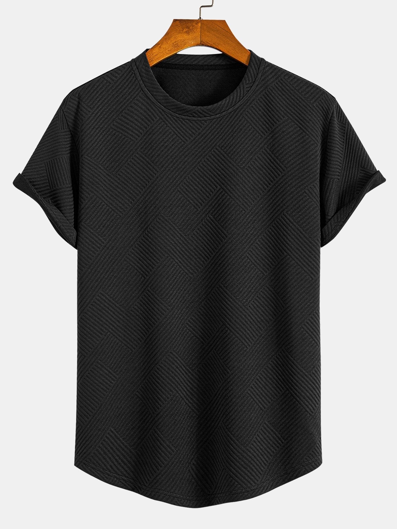 Zacarías® | Short Sleeve Stripe Jacquard Arc Hem T-Shirt