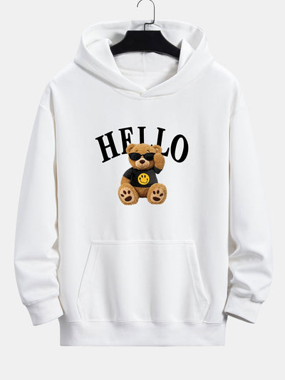 Cruz | Hello Sunglasses Bear Print Relax Fit Hoodie